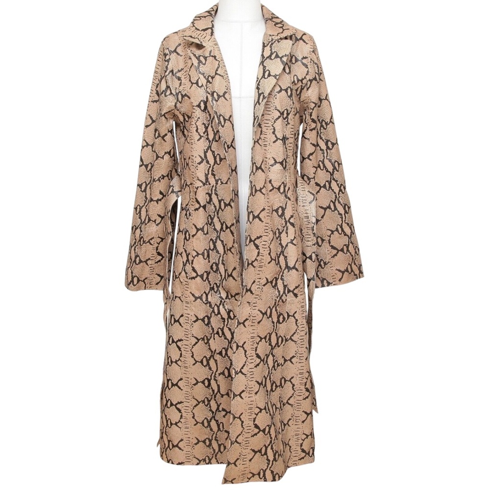 LPA Coat Leather Jacket TRENCH 415 Animal Print M - Picture 4 of 8